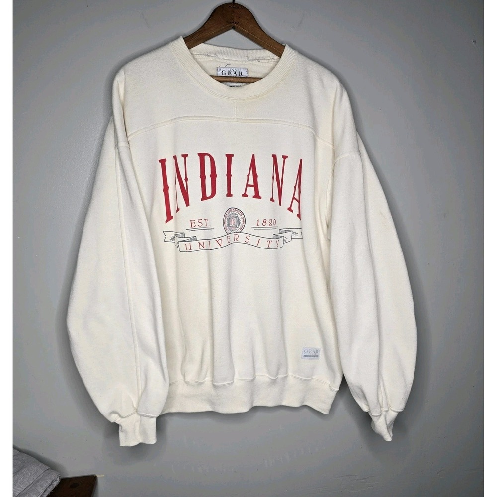 Vintage Indiana University Sweatshirt Mens Large Hoosiers Pullover GFS Rare 90s